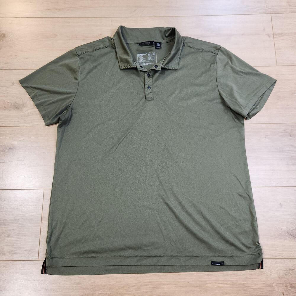 Truewerk Tech Polo Shirt Womens 2XL Green Short Sleeve Workwear Performance Top